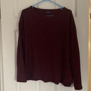 Long sleeve woven waffle pattern shirt